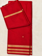 Viscose Crape Butta Saree – Ruby Red