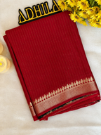 Viscose Crape Butta Saree Ruby Red – front view