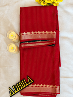 Viscose Crape Butta Saree Ruby Red – border detail