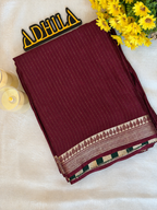 Viscose Cherry Silk Saree Rich Plum – front view