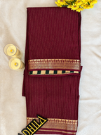 Viscose Cherry Silk Saree Rich Plum – border detail