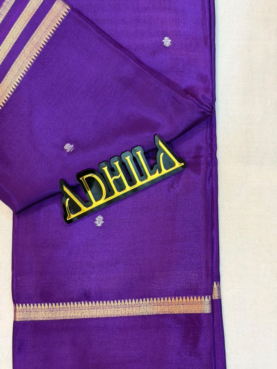Viscose Crape Butta Saree – Purple