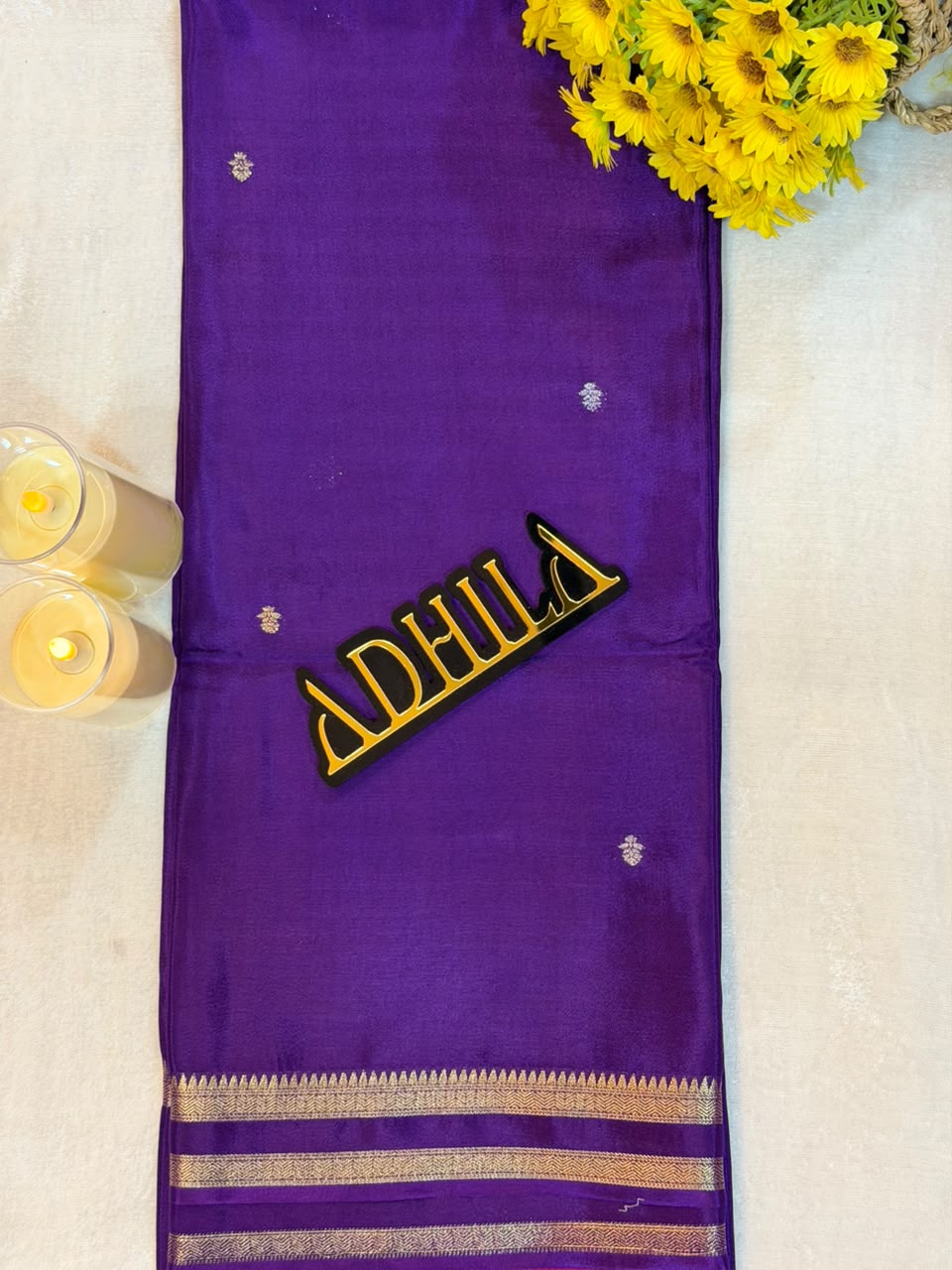 Viscose Crape Butta Saree – Purple